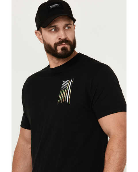 Image #4 - Howitzer Men's Flag Camo Shirt Sleeve Graphic T-Shirt , Black, hi-res