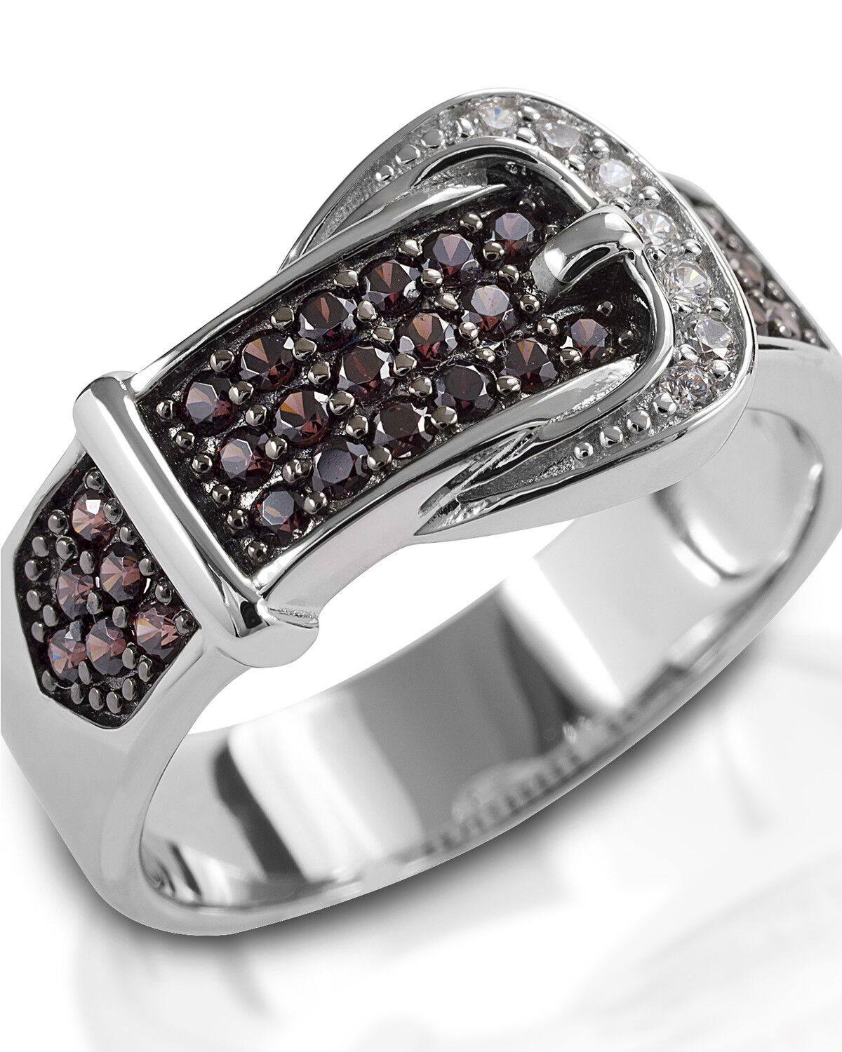 Image #1 - Kelly Herd Women's Cognac Buckle Ring, Silver, hi-res