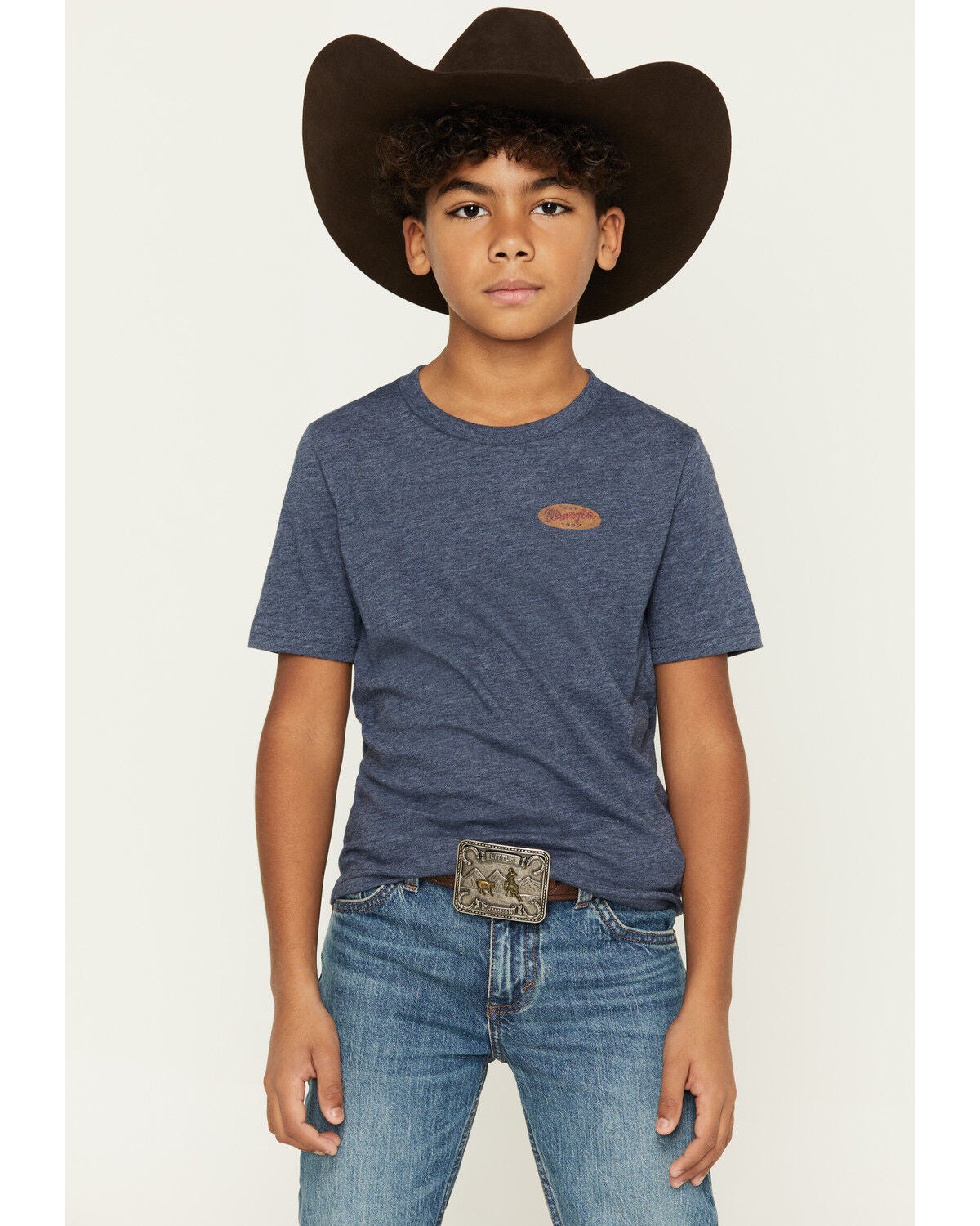 Image #2 - Wrangler Boys' Spirit Of The West Buffalo Short Sleeve Graphic T-Shirt, Blue, hi-res
