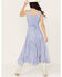 Image #4 - Scully Women's Lace-Up Jacquard Midi Dress, Light Blue, hi-res