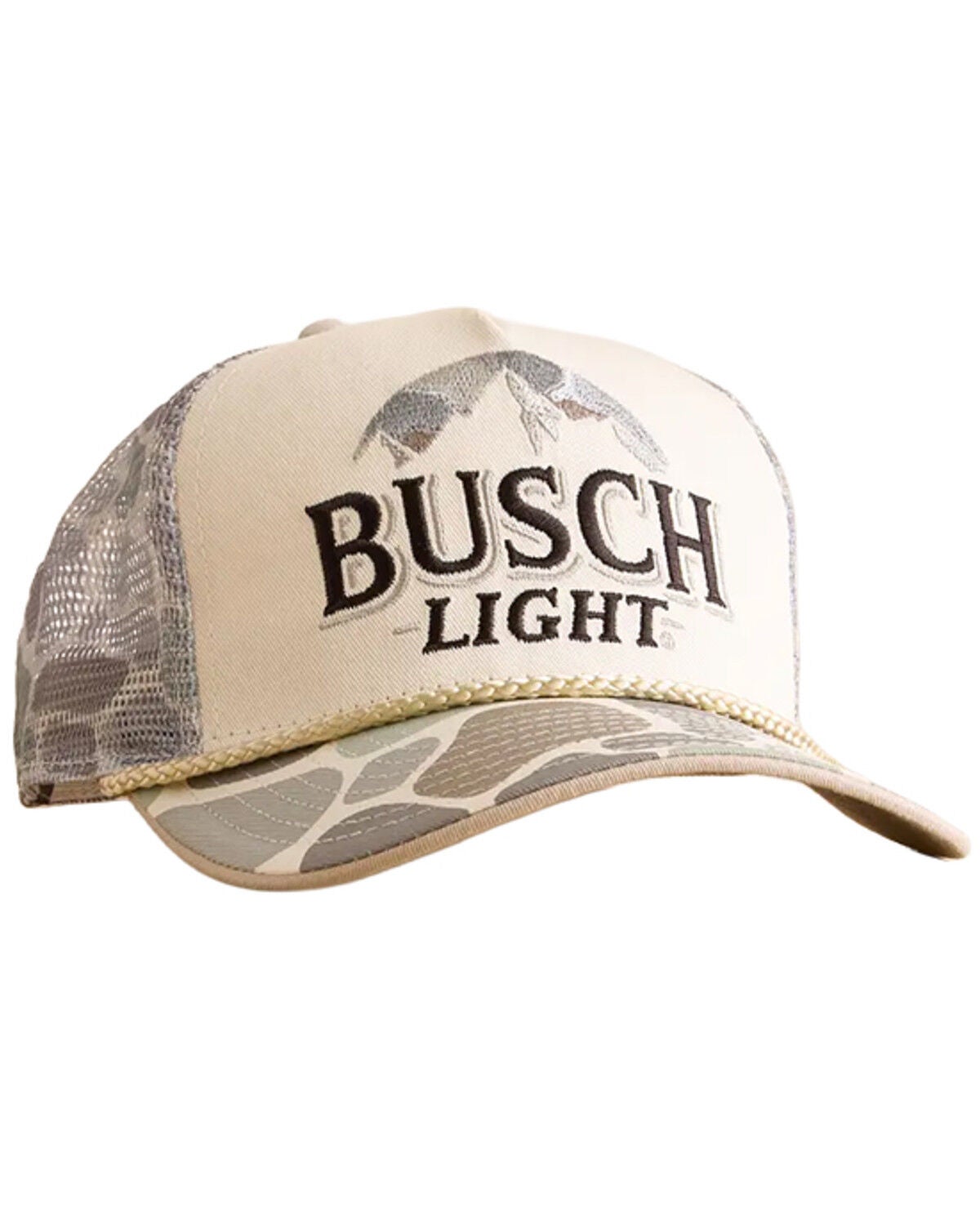 Image #1 - Buckwear Men's Busch Light Camo Print Ball Cap, White, hi-res