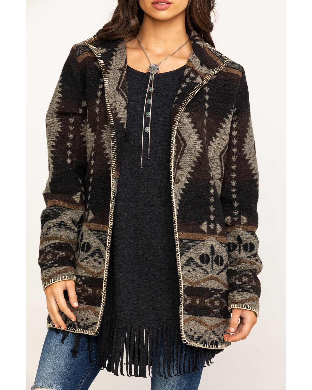 Image #4 - Outback Trading Co. Women's Brown Aztec Moree Jacket, Brown, hi-res