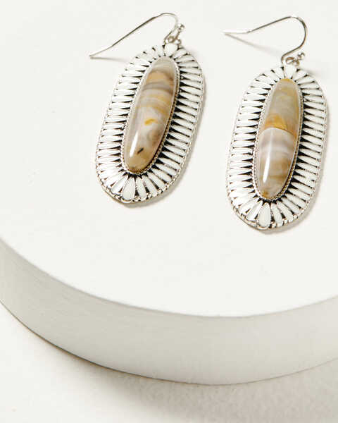 Shyanne Women's Stone Drop Earrings, Silver, hi-res