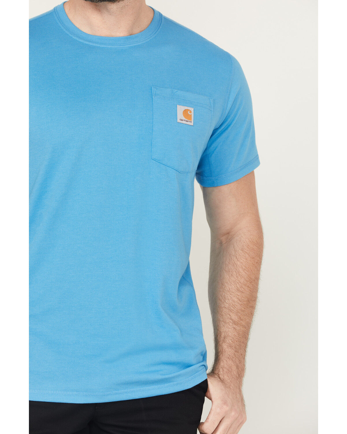 Image #3 - Carhartt Men's Force Relaxed Fit Short Sleeve Pocket T-Shirt, Blue, hi-res