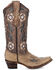 Image #2 - Circle G Women's Floral Inlay Western Boots - Snip Toe, Sand, hi-res
