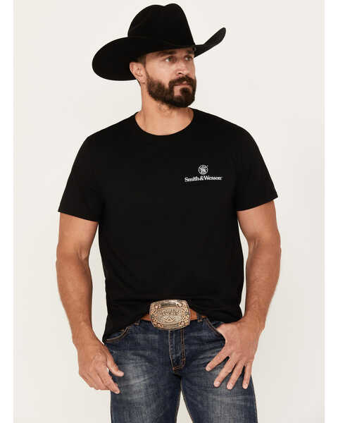 Image #1 - Smith & Wesson Men's Texas Flag Short Sleeve Graphic T-Shirt, Black, hi-res