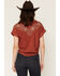 Image #4 - Shyanne Women's Embroidered Short Sleeve Snap Tie-Front Shirt, Chilli, hi-res