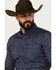Image #2 - Cody James Men's Meadowlark Floral Print Long Sleeve Button-Down Stretch Western Shirt - Tall, Navy, hi-res