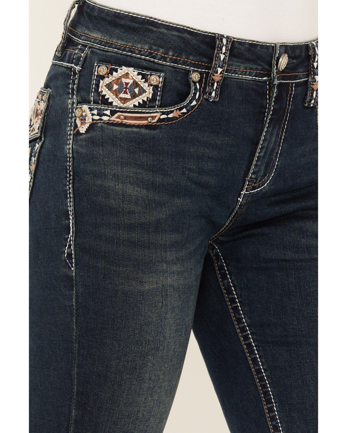 Image #4 - Grace in LA Women's Dark Wash Mid Rise Bootcut Jeans, , hi-res