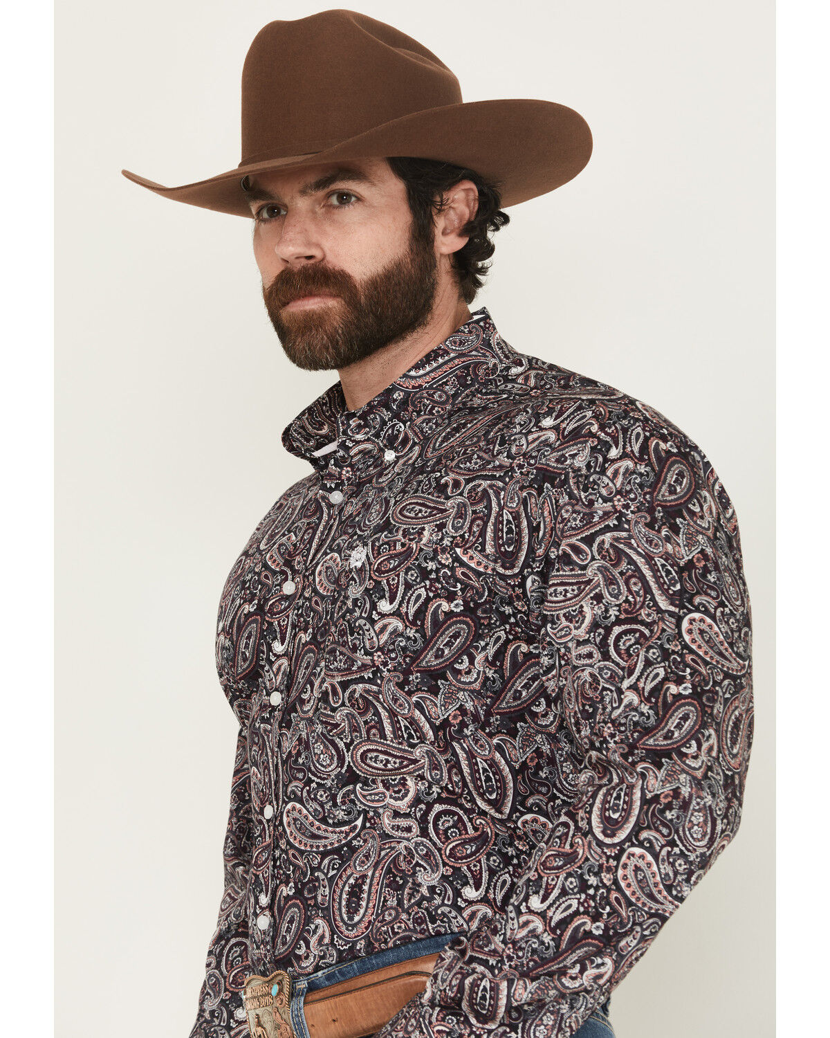 Image #2 - Cinch Men's Paisley Print Long Sleeve Button-Down Western Shirt, Multi, hi-res