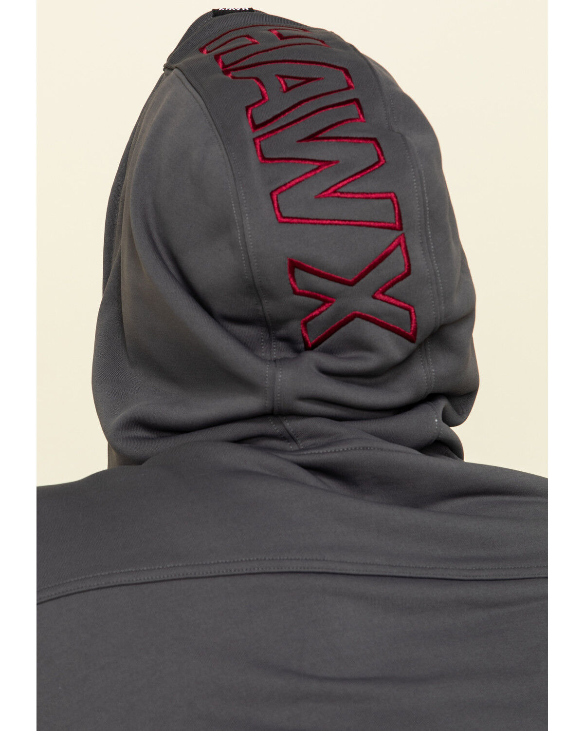Image #5 - Hawx Men's Gray Tech Logo Hooded Work Sweatshirt - Tall, Dark Grey, hi-res
