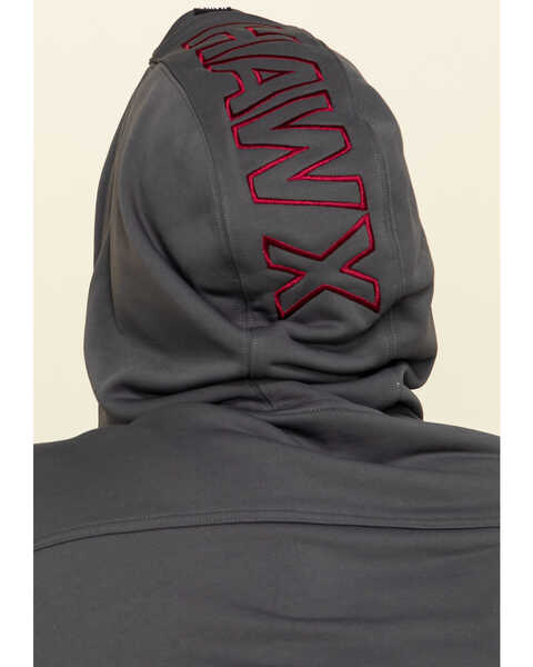 Image #5 - Hawx Men's Gray Tech Logo Hooded Work Sweatshirt - Tall , Dark Grey, hi-res
