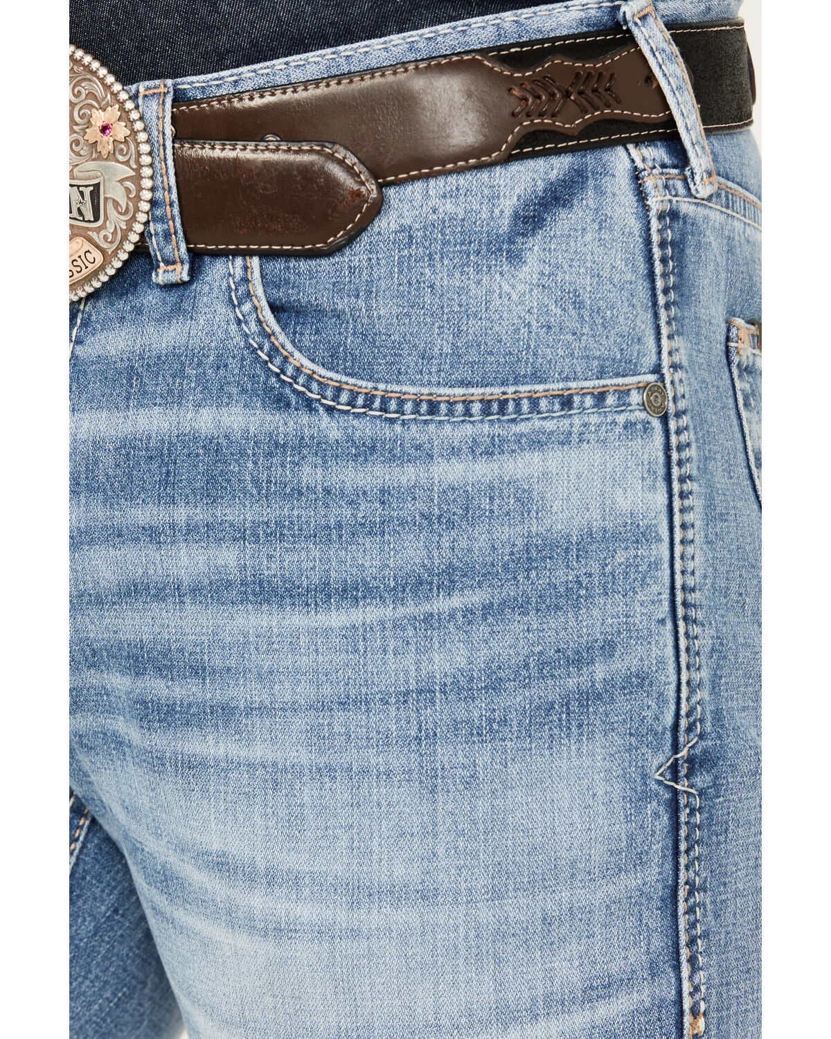 Image #2 - Ariat Men's M5 Hartley Waco Light Wash Straight Rigid Jeans - Big, Light Wash, hi-res