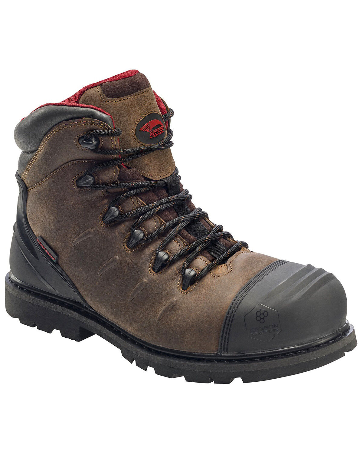 Image #1 - Avenger Men's Waterproof Work Boots - Composite Toe, Brown, hi-res