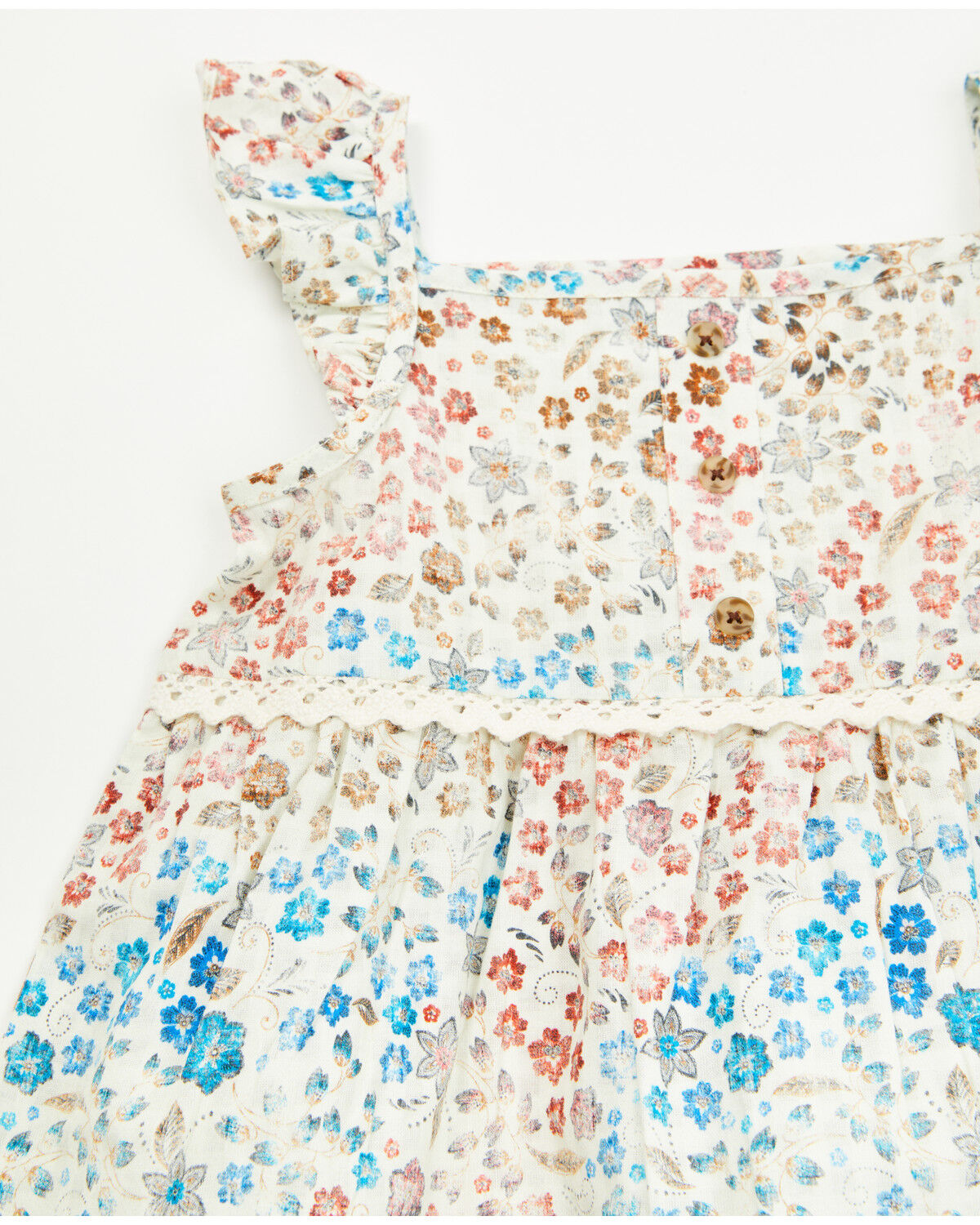 Image #2 - Shyanne Toddler Girls' Floral Print Sleeveless Ruffle Top, Ivory, hi-res