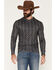 Image #1 - Cowboy Hardware Hombre Skull Print Long Sleeve Hooded Shirt, Black, hi-res
