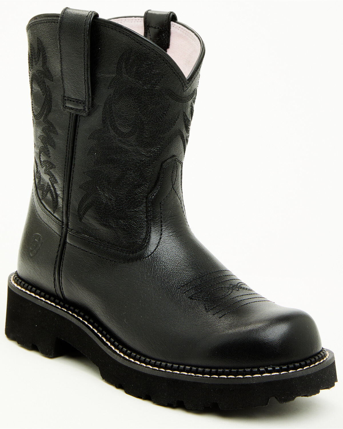 Image #1 - Ariat Women's Madison Ave Fatbaby Western Short Boots - Round Toe, Black, hi-res