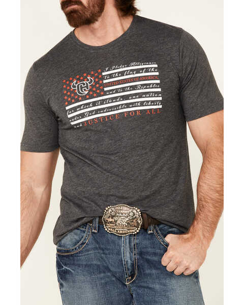 Image #3 - Cowboy Hardware Men's Justice For All Flag Graphic Short Sleeve T-Shirt , Charcoal, hi-res