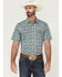 Image #1 - Cody James Men's Vista Paisley Print Short Sleeve Snap Western Shirt, Blue, hi-res