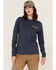 Image #2 - Wrangler Women's FR Americana Long Sleeve Graphic Work T-Shirt, Navy, hi-res