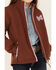 Image #3 - Shyanne Girls' Butterfly Embroidered Softshell Jacket, Chocolate, hi-res