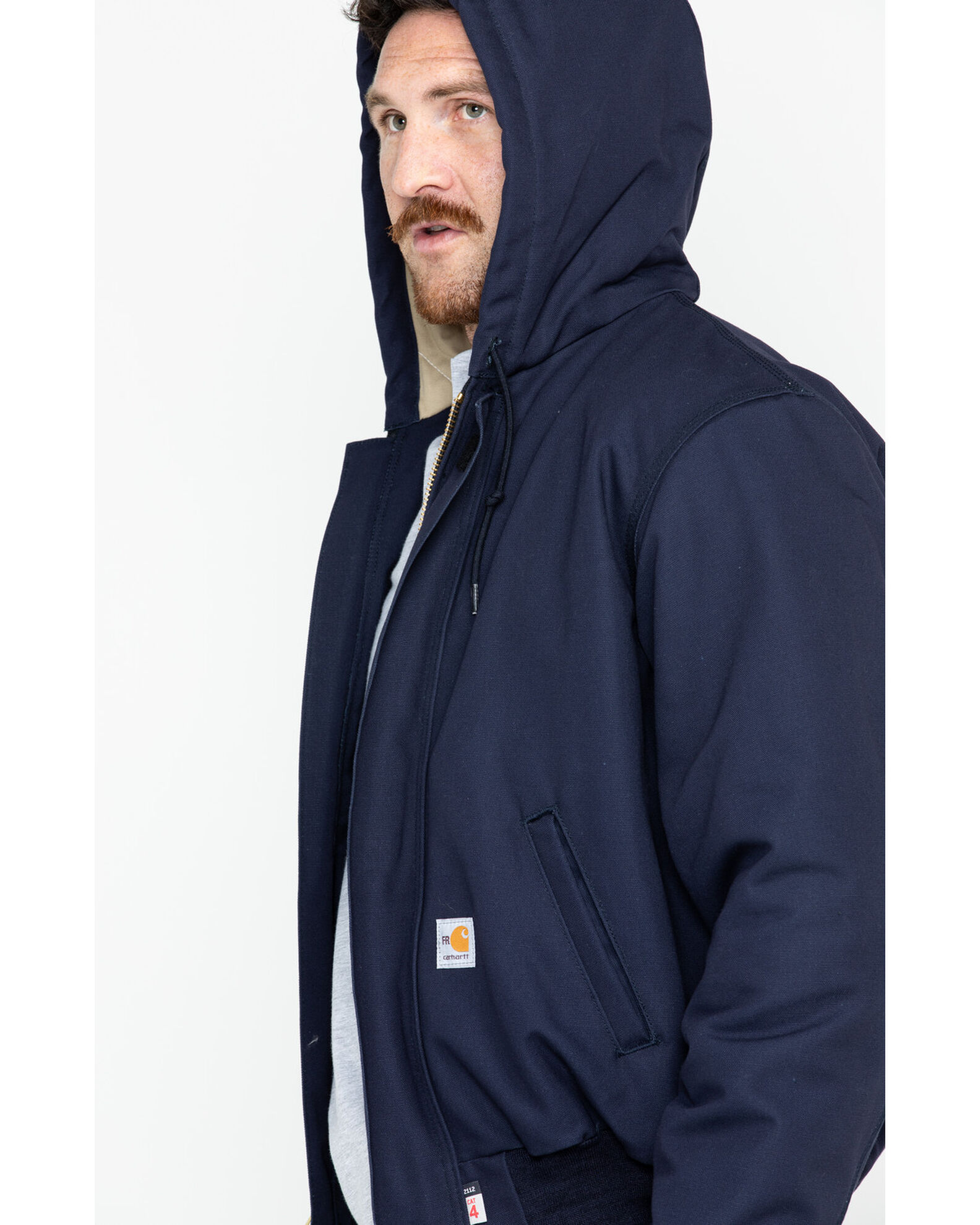Image #6 - Carhartt Men's FR Work Jacket, Navy, hi-res