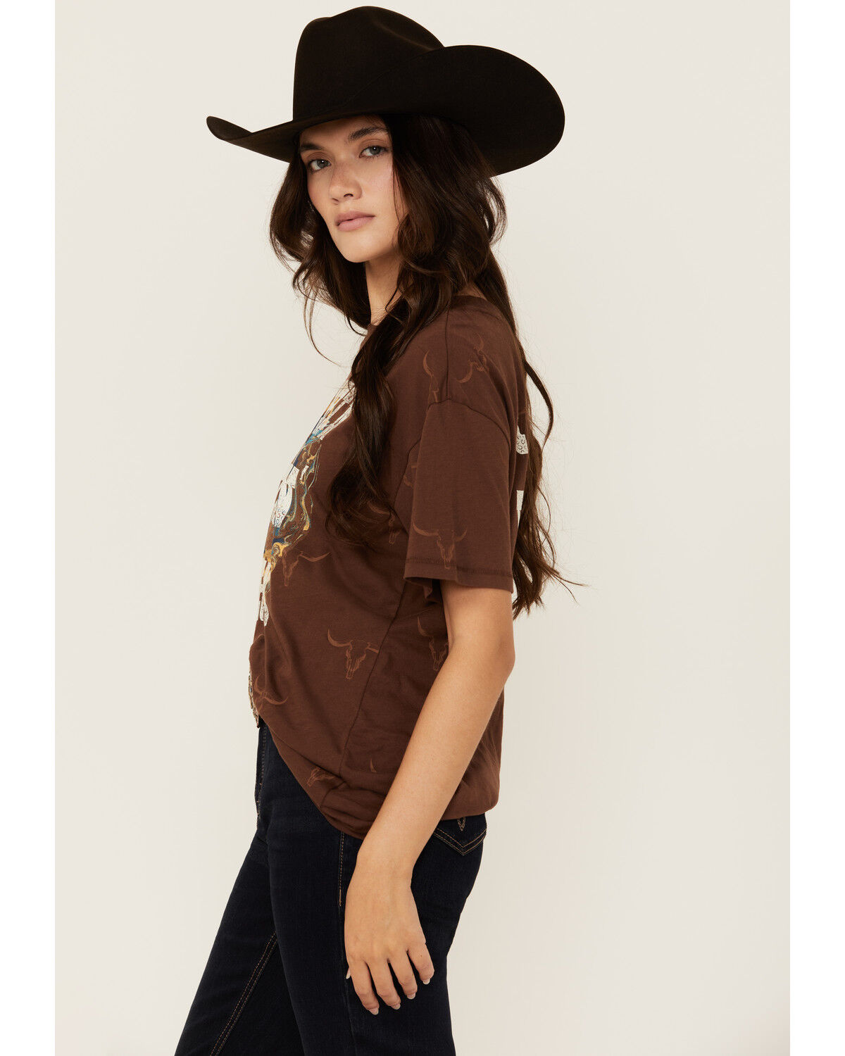 Image #2 - Shyanne Women's Ranchin' Workin' Ridin' Short Sleeve Graphic Tee, Dark Brown, hi-res