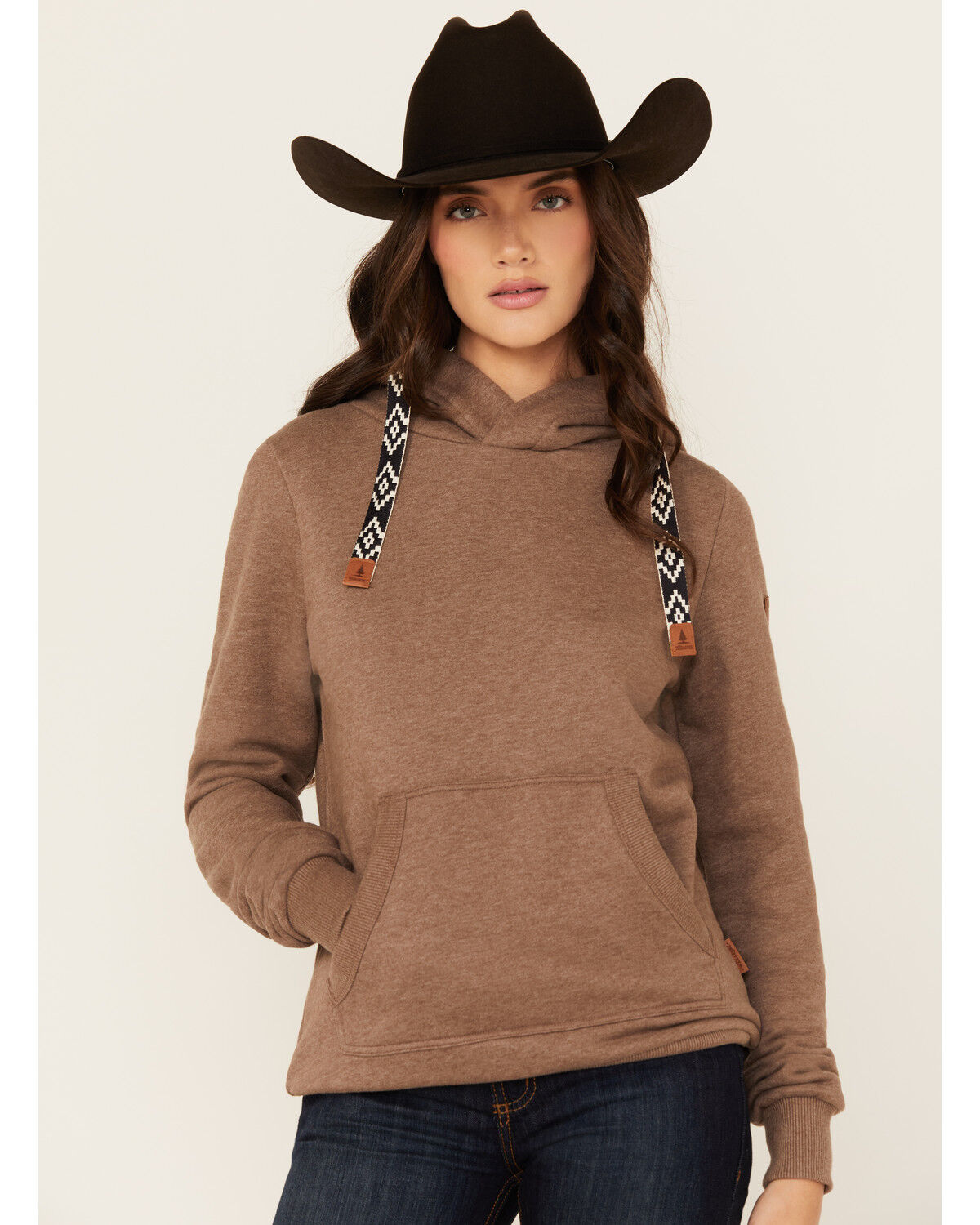 Image #1 - Wanakome Women's Ikatt Solid Hoodie, Bark, hi-res
