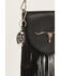 Image #1 - Shyanne Cow Print Horseshoe Bag Charm, Black, hi-res