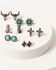Image #1 - Shyanne Women's Autumn Sunset 6-Piece Cowboy Boot Earrings Set, Silver, hi-res