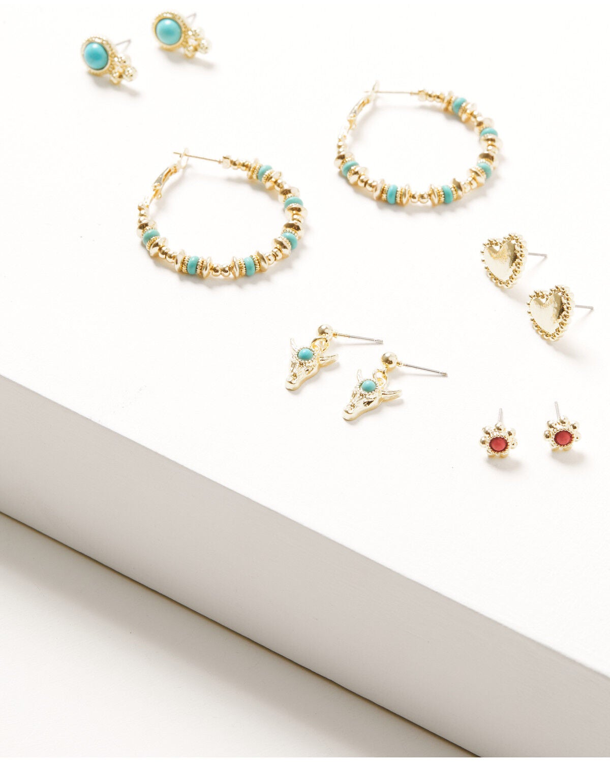 Shyanne Women's Southwest Love Earring Set - 5 Piece, Gold, hi-res
