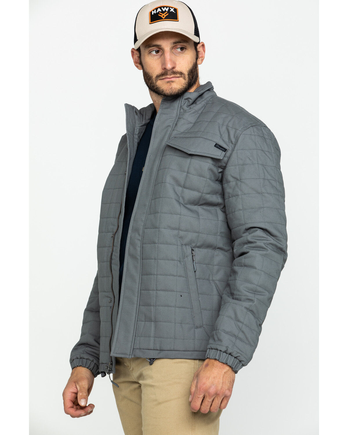 Image #5 - Wrangler Men's Chore Quilted Jacket, Slate, hi-res