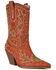 Image #1 - Azalea Wang Women's Scott Western Booties - Round Toe, Orange, hi-res
