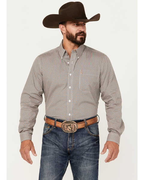 Image #1 - Cinch Men's Geo Print Long Sleeve Button-Down Western Shirt, Multi, hi-res