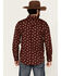 Image #4 - Moonshine Spirit Men's Nightmare Paisley Print Long Sleeve Snap Western Shirt, Burgundy, hi-res