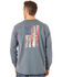 Image #2 - Wrangler FR Men's Wrench Flag Graphic Long Sleeve Work T-Shirt - Big, Indigo, hi-res