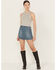 Image #1 - Free People Women's Daylight Medium Wash Denim Mini Skirt, Blue, hi-res
