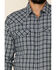 Image #4 - Cody James Men's Ash Small Plaid Long Sleeve Western Flannel Shirt, Navy, hi-res