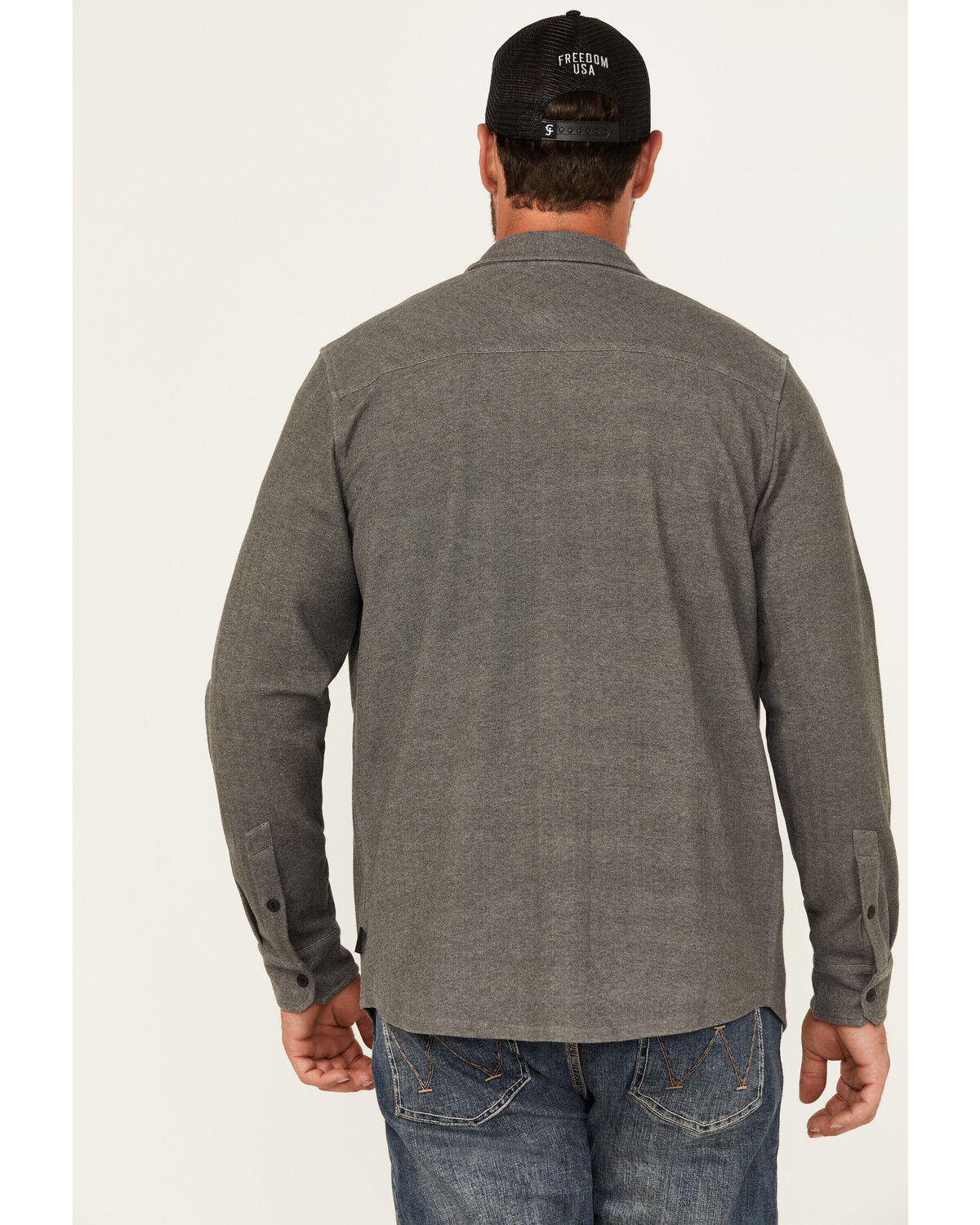 Image #4 - Brothers and Sons Men's Kelcy Herringbone Long Sleeve Button-Down Western Shirt, Black, hi-res