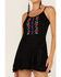 Image #3 - Panhandle Women's Floral Embroidered Wrap Skirt Dress, Black, hi-res