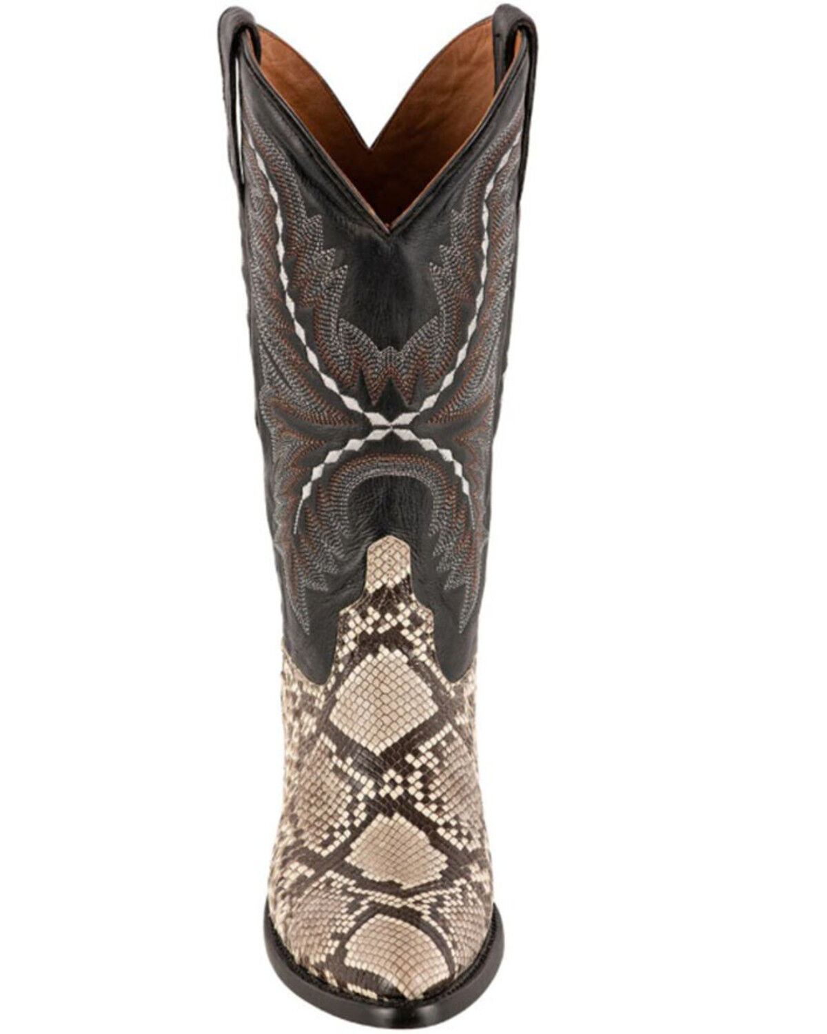 Image #4 - Lucchese Women's Stella Exotic Python Western Boots - Round Toe, Black/white, hi-res