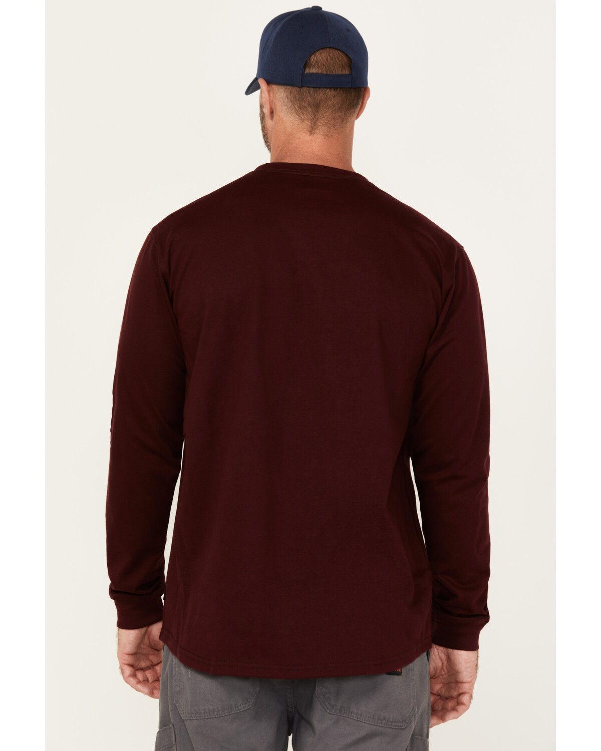 Image #4 - Cody James Men's FR Logo Long Sleeve Graphic Work T-Shirt, Burgundy, hi-res