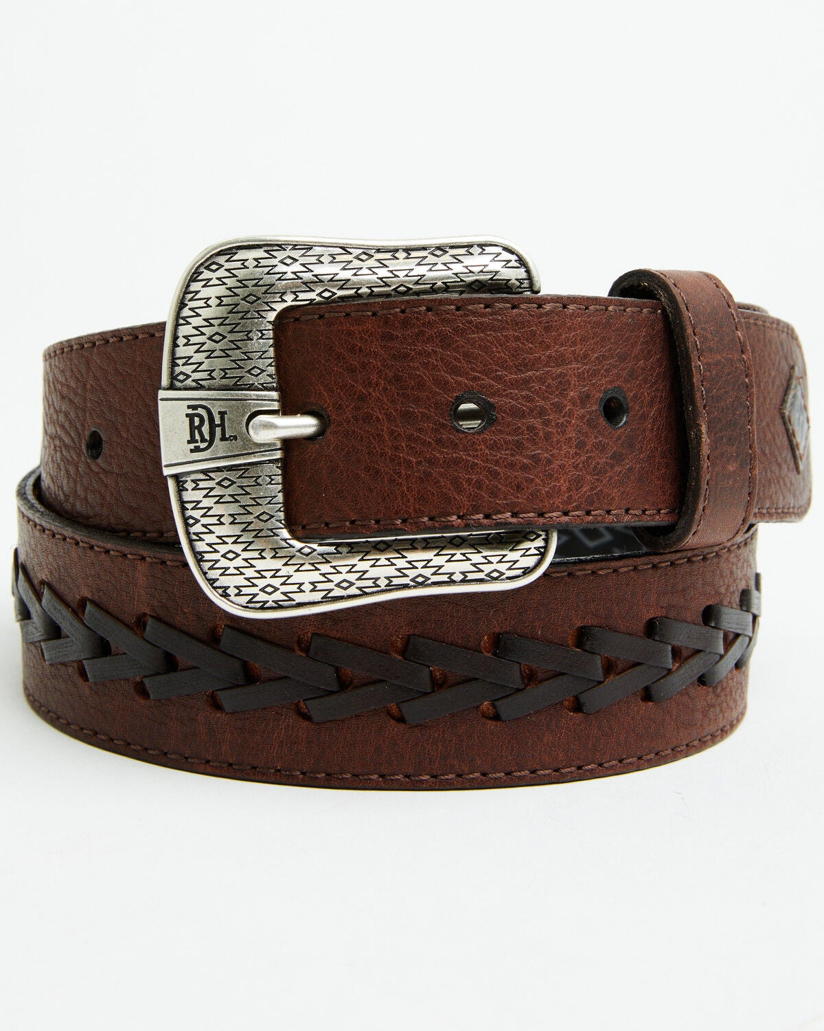Image #1 - Red Dirt Hat Men's Arrow Stitch Leather Belt, Brown, hi-res