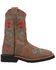 Image #2 - Dan Post Girls' Embroidered Western Boots - Broad Square Toe, Taupe, hi-res