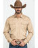 Image #2 - Wrangler Retro Men's Tan Solid Long Sleeve Western Shirt , Tan, hi-res