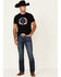 Image #2 - Rock & Roll Denim Men's Flag Logo Graphic Short Sleeve T-Shirt , Black, hi-res