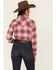Image #4 - Cumberland Outfitters Women's Plaid Print Long Sleeve Pearl Snap Western Flannel Shirt, Rust Copper, hi-res