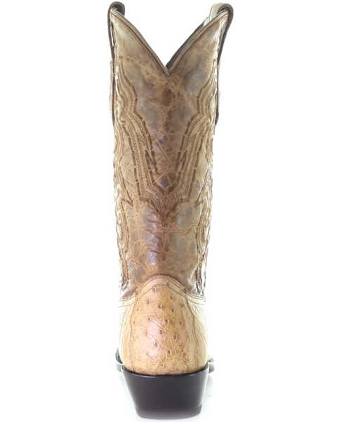 Image #3 - Corral Men's Ostrich Embroidery Western Boots - Round Toe, Ivory, hi-res