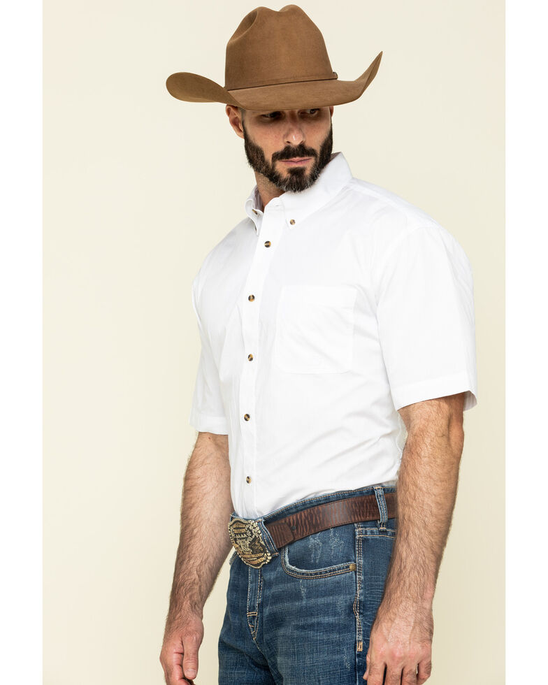 Roper Amarillo Collection Short Sleeve Men's Shirt, White, hi-res