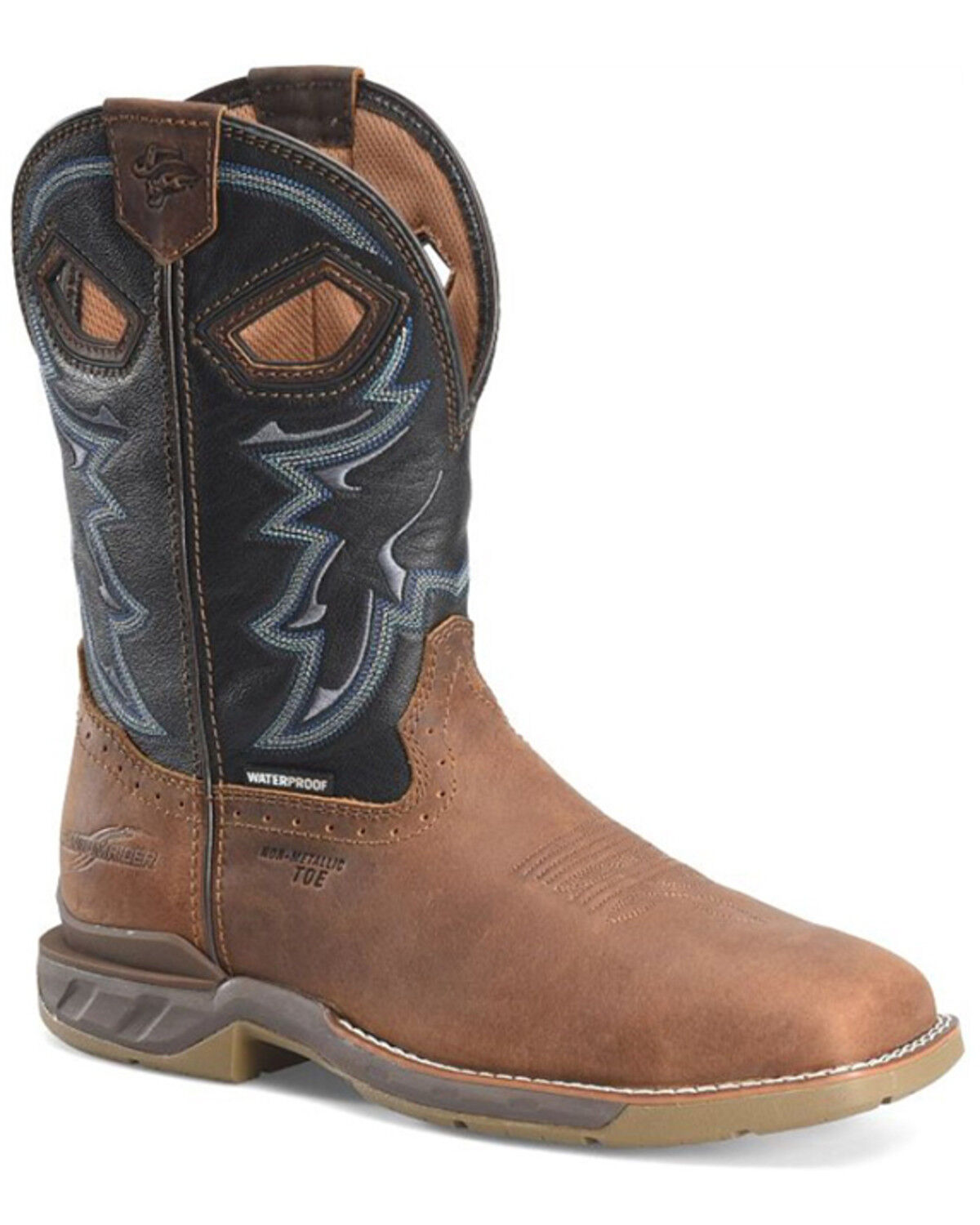 Image #1 - Double H Men's Geddy Waterproof Western Work Boots - Composite Toe, Brown, hi-res